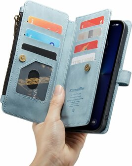 iPhone 13 Pro Aqua Blue - Book Case met Rits