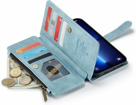 iPhone 13 Pro Aqua Blue - Book Case met Rits