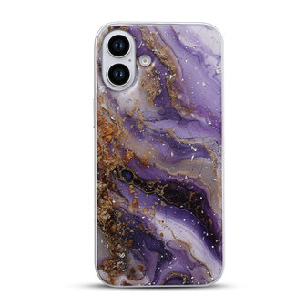 iPhone 16 Plus - Paars - Camera Marmer MagSafe Back Cover