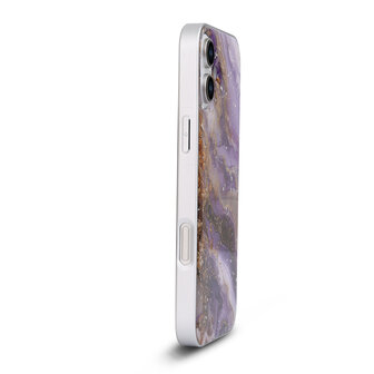 iPhone 16 Plus - Paars - Camera Marmer MagSafe Back Cover