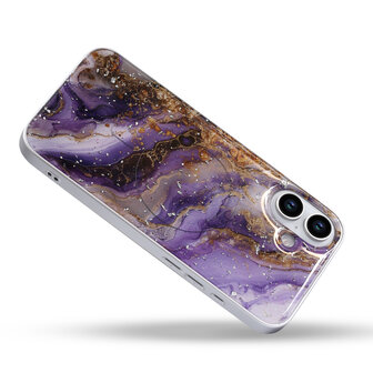 iPhone 16 Plus - Paars - Camera Marmer MagSafe Back Cover