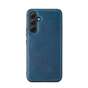 Samsung A54 Navy Blue - Lederen Back Cover