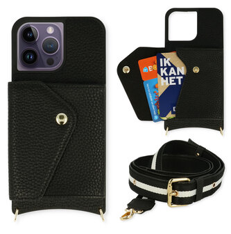 iPhone 14 Pro Zwart - Back Cover met Band