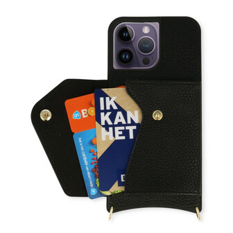 iPhone 14 Pro Zwart - Back Cover met Band