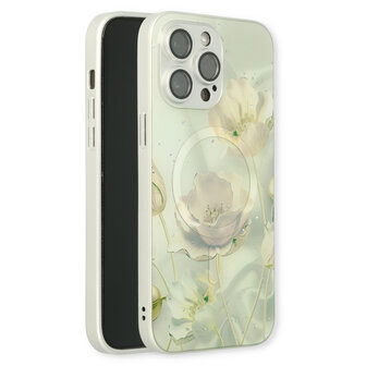 iPhone 14 Pro Groen - MagSafe TPU Marmer