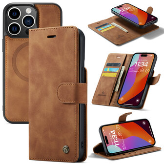 iPhone 15 Sienna Brown - 2 in 1 MagSafe Book Case