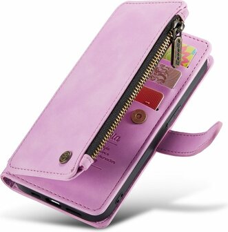 iPhone 14 Pastel Lila - Book Case met Rits