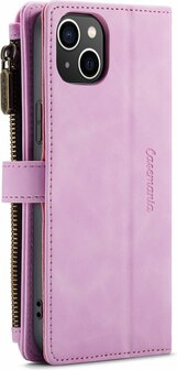 iPhone 14 Pastel Lila - Book Case met Rits