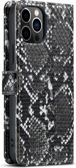 iPhone 13 Pro Max Zwart - Slangen Book Case