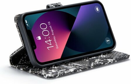 iPhone 13 Pro Max Zwart - Slangen Book Case