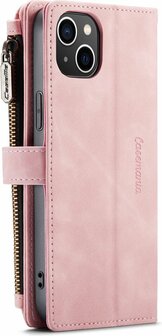 iPhone 14 Pale Pink - Book Case met Rits
