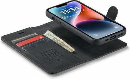 iPhone 14 Charcoal Gray - 2 in 1 Book Case