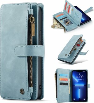 iPhone 13 Mini Aqua Blue - Book Case met Rits
