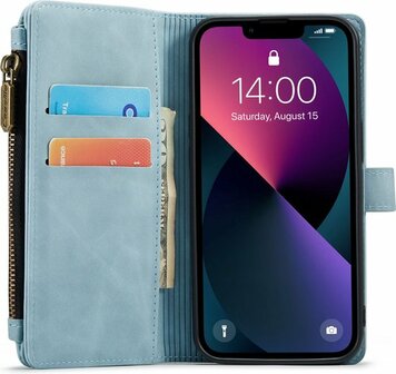 iPhone 13 Mini Aqua Blue - Book Case met Rits