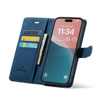 iPhone 16 Plus - Navy Blue - 2 in 1 Book Case