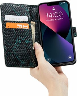iPhone 13 Pro Max Groen - Slangen Book Case