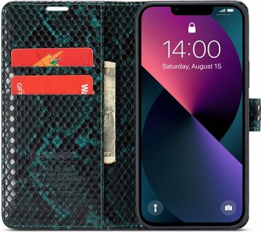 iPhone 13 Pro Max Groen - Slangen Book Case