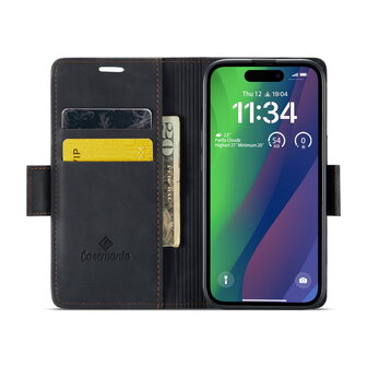 iPhone 15 Charcoal Gray - MagSafe Book Case