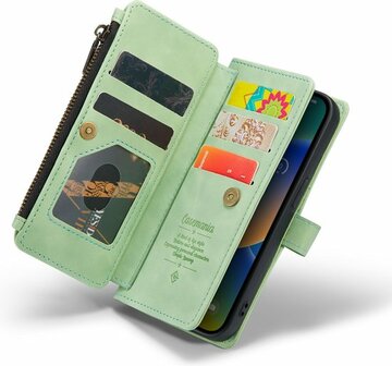 iPhone 14 Pistache Green - Book Case met Rits