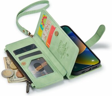 iPhone 14 Pistache Green - Book Case met Rits