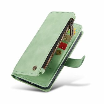 iPhone 14 Pistache Green - Book Case met Rits