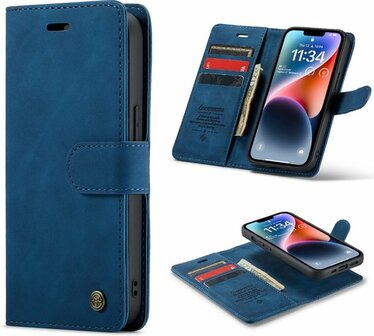 iPhone 14 Navy Blue- 2 in 1 Book Case
