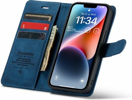 iPhone 14 Navy Blue- 2 in 1 Book Case
