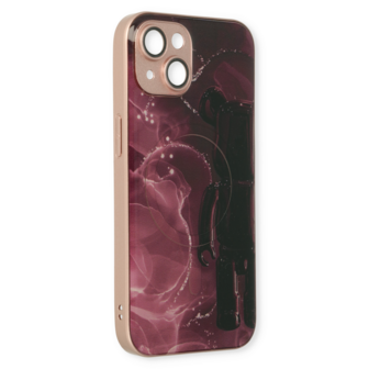 iPhone 14 Rood - MagSafe TPU Marmer