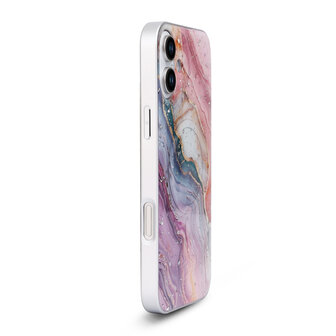 iPhone 16 Plus - Roze - Camera Marmer MagSafe Back Cover