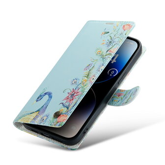iPhone 14 Pro Max met Pauw Print - Book Case
