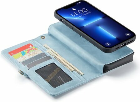 iPhone 13 Pro Aqua Blue - 2 in 1 Extra Vakken Book Case