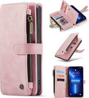 iPhone 13 Mini Pale Pink - Book Case met Rits