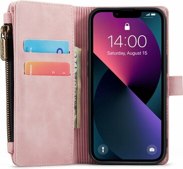 iPhone 13 Mini Pale Pink - Book Case met Rits