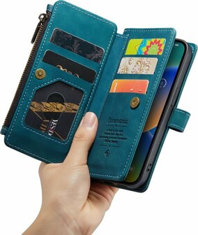 iPhone 14 Emerald Green - Book Case met Rits