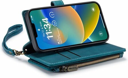 iPhone 14 Emerald Green - Book Case met Rits