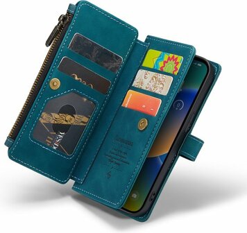 iPhone 14 Emerald Green - Book Case met Rits
