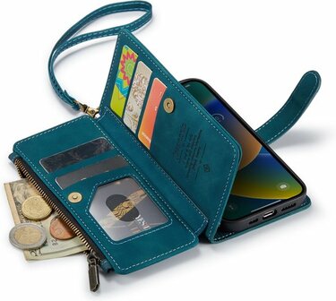 iPhone 14 Emerald Green - Book Case met Rits