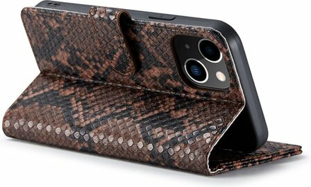 iPhone 13 Mini Bruin - Slangen Book Case