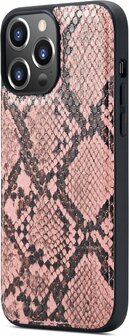 iPhone 13 Pro Max Roze - 2 in 1 Slangen Book Case