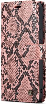 iPhone 13 Pro Max Roze - 2 in 1 Slangen Book Case