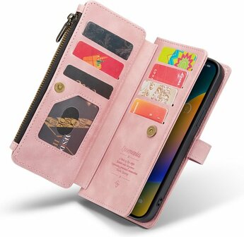 iPhone 14 Pro Pale Pink - Book Case met Rits