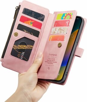 iPhone 14 Pro Pale Pink - Book Case met Rits