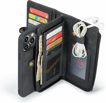 iPhone 13 Pro Charcoal Gray - 2 in 1 Extra Vakken Book Case