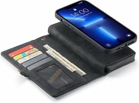 iPhone 13 Pro Charcoal Gray - 2 in 1 Extra Vakken Book Case