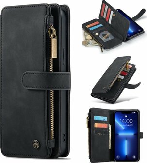 iPhone 13 Mini Charcoal Gray - Book Case met Rits