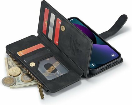 iPhone 13 Mini Charcoal Gray - Book Case met Rits