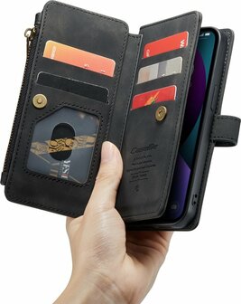 iPhone 13 Mini Charcoal Gray - Book Case met Rits