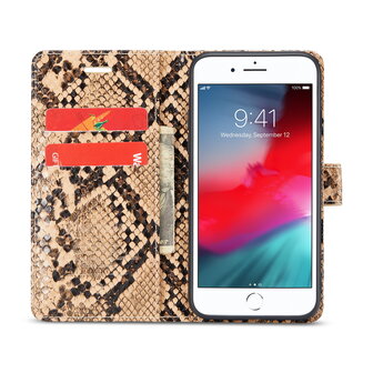 iPhone SE 2022 Beige - Slangen Book Case