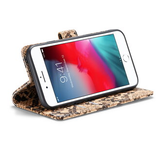 iPhone SE 2022 Beige - Slangen Book Case