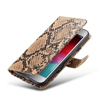 iPhone SE 2022 Beige - Slangen Book Case